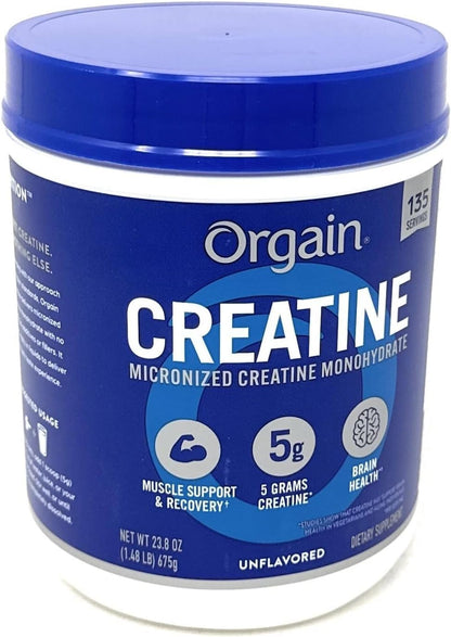 Orgain 5g Micronized Creatine Monohydrate, Unflavored, 1.48lbs
