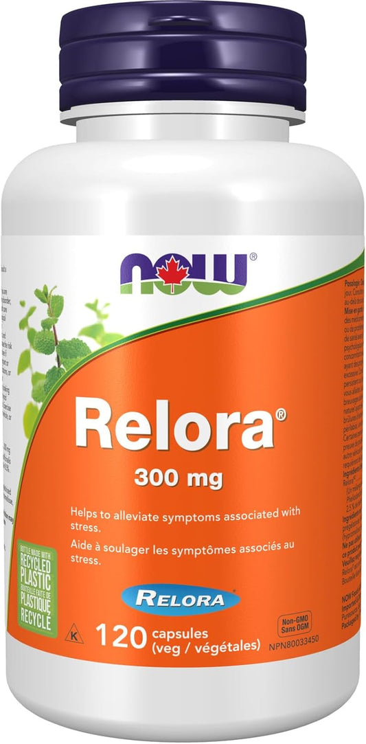 NOW Supplements, Relora 300 毫克（厚朴和黃檁植物萃取混合物），120 粒素食膠囊