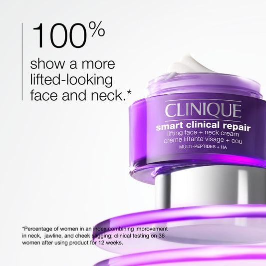 Clinique Smart Clinical Repair Lifting Face + Neck Cream with Peptides + Hyaluronic Acid | Anti-Aging + Hydrating