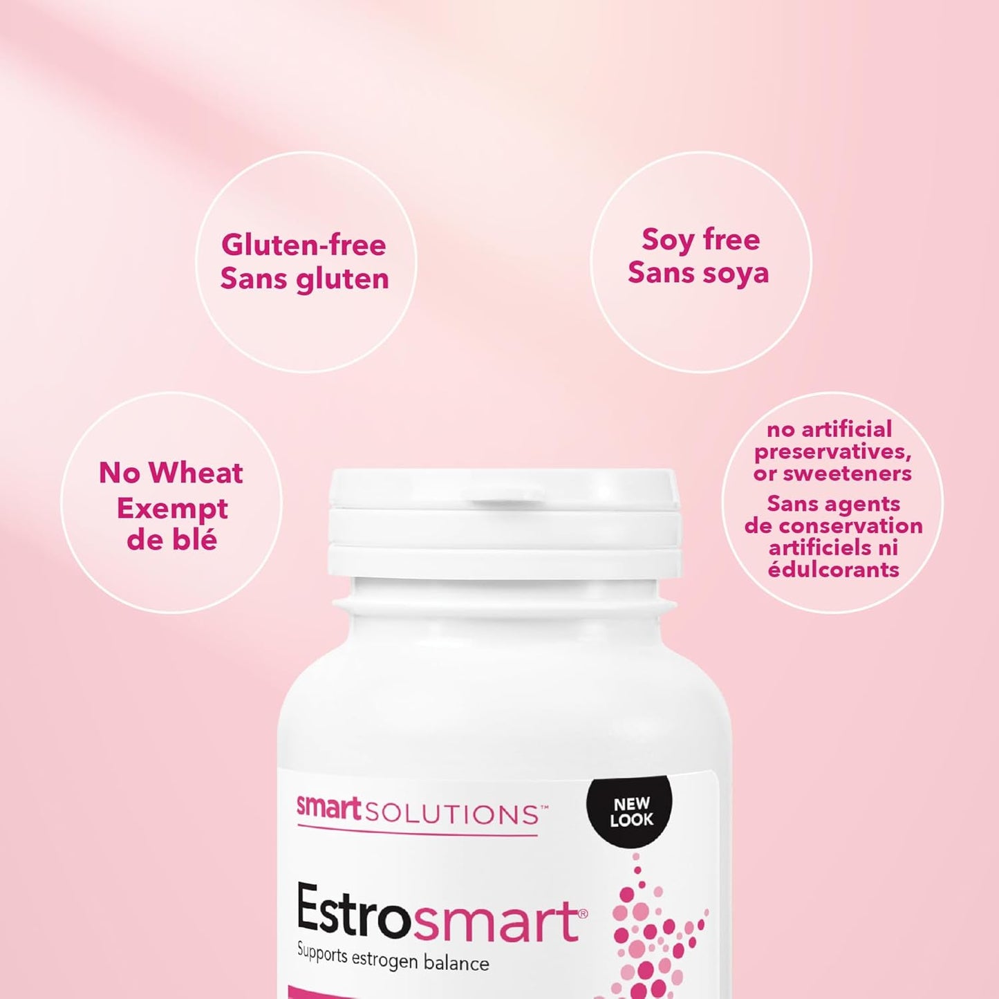 Smart Solutions Estrosmart Vegetarian Capsules, Balances Hormones, Supports Estrogen Metabolism, and Controls Breast Pain. With Calcium D-Glucarate, and DIM, Gluten-Free, Soy-Free, No Artificial Preservatives or Sweetene…