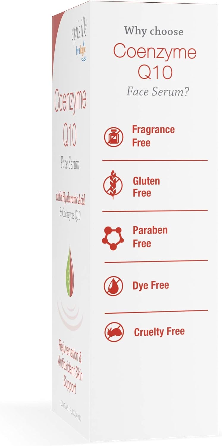 Hyalogic Episilk Coenzyme Q10 Serum w/Hyaluronic Acid for Collagen Support | Visible Firming Facial Serum for Dry Skin | Skin Rejuvenation - Antioxidant Serum (1 fl oz)