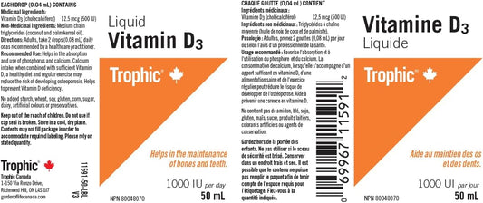 Trophic 維生素 D3（液體），50ml
