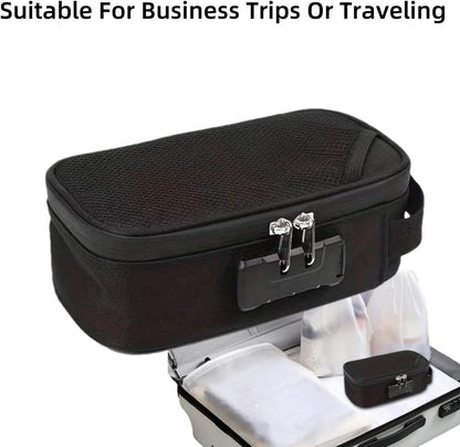 Smell Proof Bag, Lightweight and Easy to Carry Odor Proof Pouch Organizer Activated Carbon Adsorption Effect Smell Proof Container with Lock Travel Storage Bag (Black)