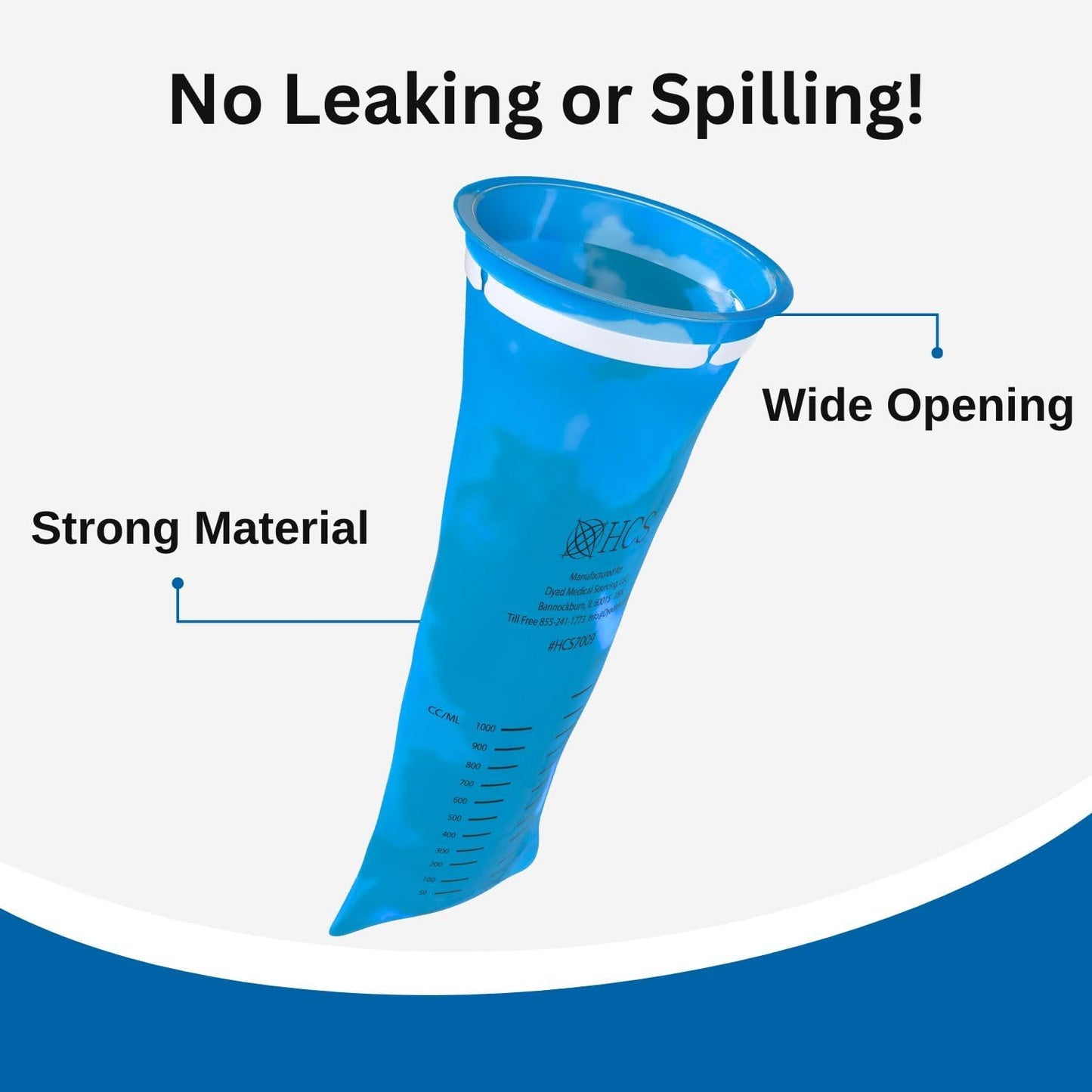 HCS 一次性嘔吐袋 | 144 個藍色醫用級嘔吐袋 | 40 液體盎司，帶易閉合環 | 嘔吐袋 一次性用於暈車、出租車、居家、旅行 | 便攜式嘔吐袋，防漏