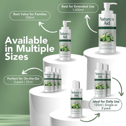Nature’s Aid Original Skin Gel with Aloe Vera Extract for Dry, Flaky & Itchy | Facial Acne, Brown Spots, Toner & Cleanser | Sunburn | Rashes | Bug Bites & Stings | Shaving, Waxing & Laser
