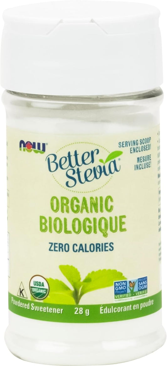 NOW BetterStevia，有机零卡路里提取物粉，生酮友好，适合糖尿病患者，不含赤藓糖醇，28克