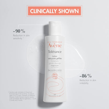 Eau Thermale Avène Tolérance Gel Cleanser Lotion for all types of hypersensitive skin, reactive skin, minimal Ingredients, 400 ml