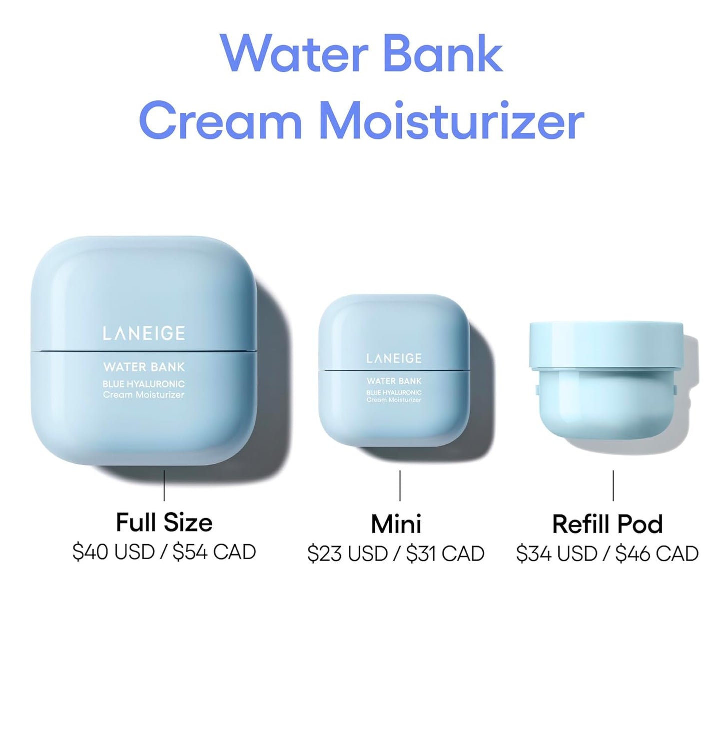 LANEIGE Water Bank Blue Hyaluronic Cream Moisturizer: Hydrating Korean Face Cream with Squalane & Ceramide for Skin Barrier Support, Dermatologist-Tested