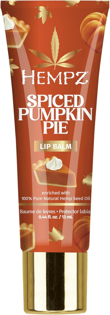Hempz Spiced Pumpkin Pie Lip Balm, Nourishing Lip Care, Limited Edition Gloss, .44 fl.oz.