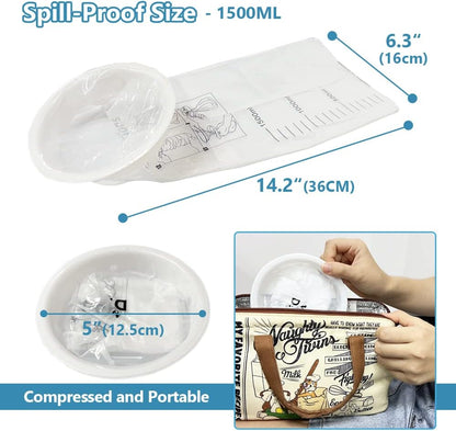 旅行呕吐袋 - 1500ml 紧急呕吐呕吐袋，适用于露营晕车、孕妇、诊所、汽车，一次性防臭防漏，20 件