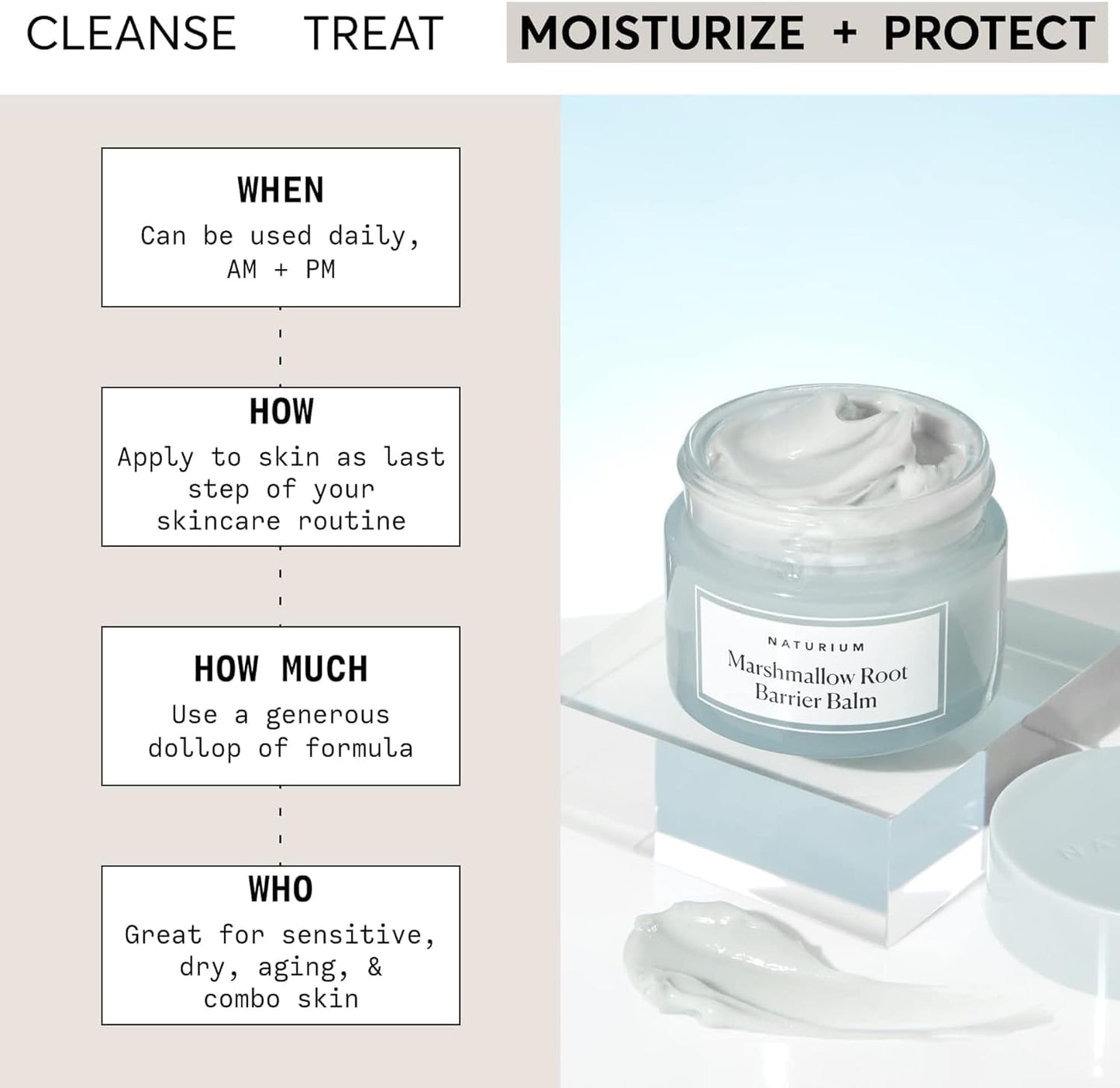 Naturium Marshmallow Root Barrier Balm | Face Moisturizer for Dry Skin, With Centella Asiatica | 1.7 OZ / 50 g