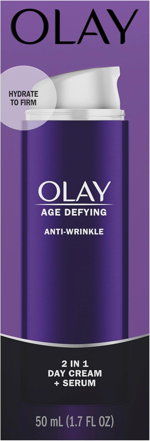 Olay Age Defying Day Face Cream, Anti-Wrinkle 2-in-1 with Face Serum with Vitamin B3, Niacinamide, 50 ml