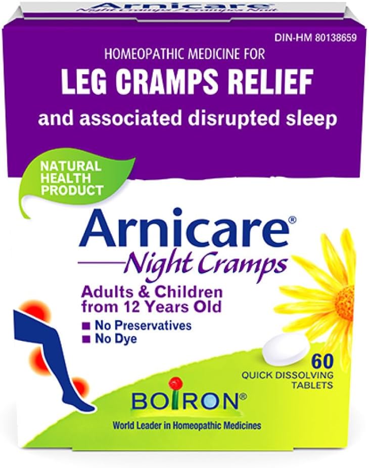 Boiron Arnicare Night Cramps 可暂时缓解腿部、小腿、脚、手部的抽筋和痉挛以及相关的睡眠障碍。规格：60 片速溶片。