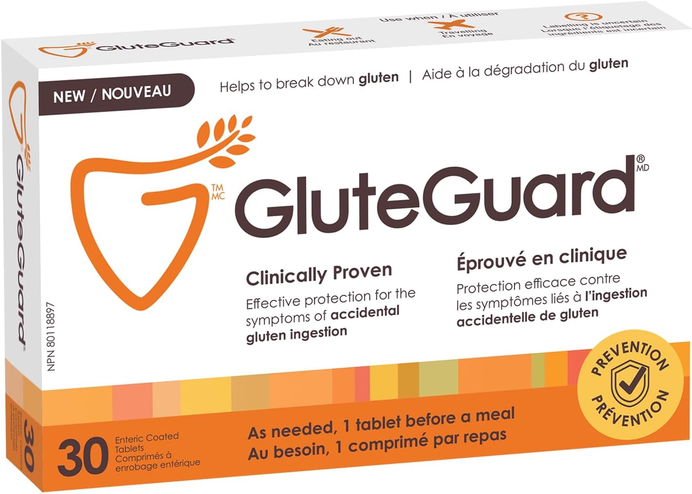 GluteGuard 腸溶片 - 30 片 - 有助於分解麩質；預防意外攝取麩質引起的症狀