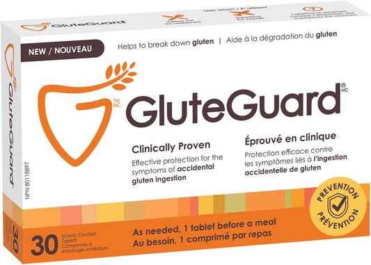 GluteGuard 腸溶片 - 30 片 - 有助於分解麩質；預防意外攝取麩質引起的症狀