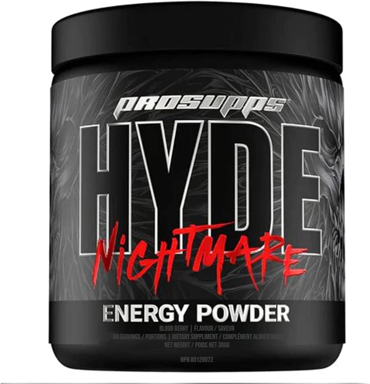 PROSUPPS Hyde Nightmare 運動前粉末能量飲料 - 強勁能量、精神集中和高性能，富含瓜氨酸、β-丙氨酸和益智藥（30 份，血莓味）