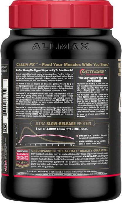 ALLMAX CASEIN-FX 巧克力 2 磅 & VITAFORM - 高级 - 男士高效复合维生素 - 30 天用量 - 60 粒
