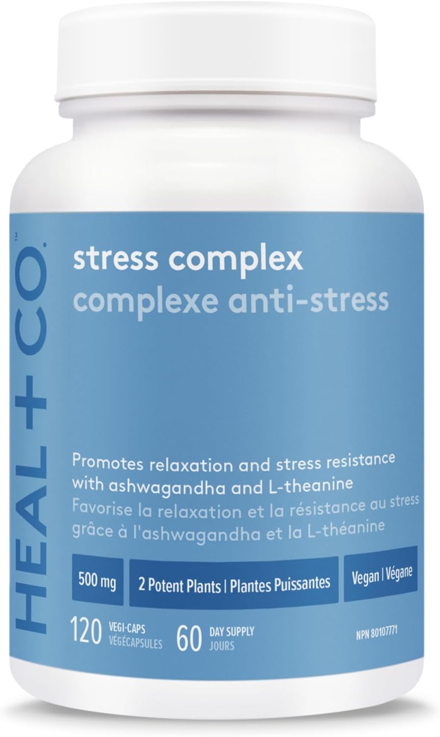 HEAL + CO. 壓力複合物 | 南非醉茄 + L-茶氨酸 | 壓力 + 放鬆支持補充劑 | 120 粒膠囊