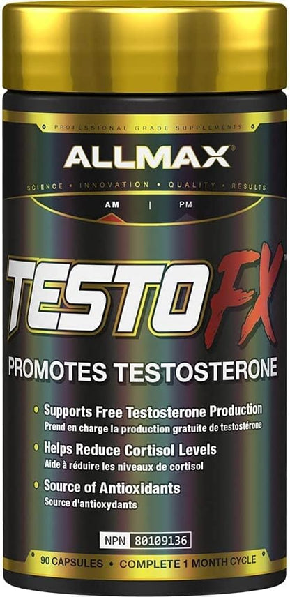 ALLMAX Nutrition TESTOFX XTREME 男性睾酮增强剂，含蒺藜、南非醉茄、东革阿里，增强力量、能量与活力，控制雌激素，90 粒胶囊（30 天用量）