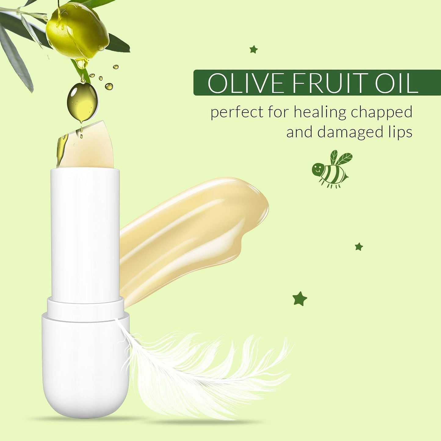 天然潤唇膏，有效治癒嬰兒乾裂的嘴唇，保濕滋養潤唇膏，0.12 盎司（2 支裝）