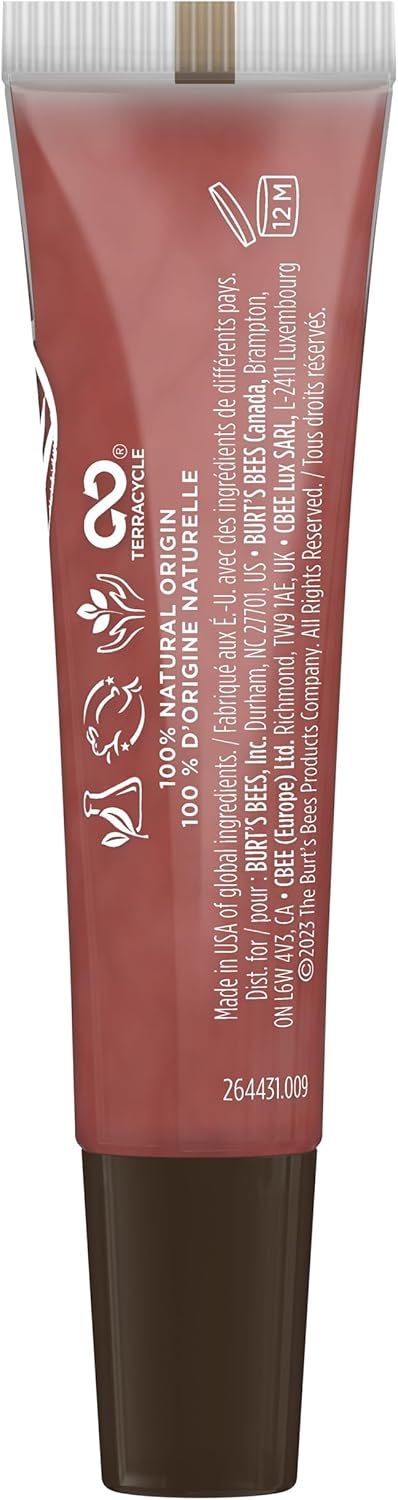 Burt's Bees 丰唇精华，蕴含 100% 天然乳木果油 + 透明质酸 | 丰唇膏，令双唇柔软亮泽 | 1 支装 - 红色大丽花
