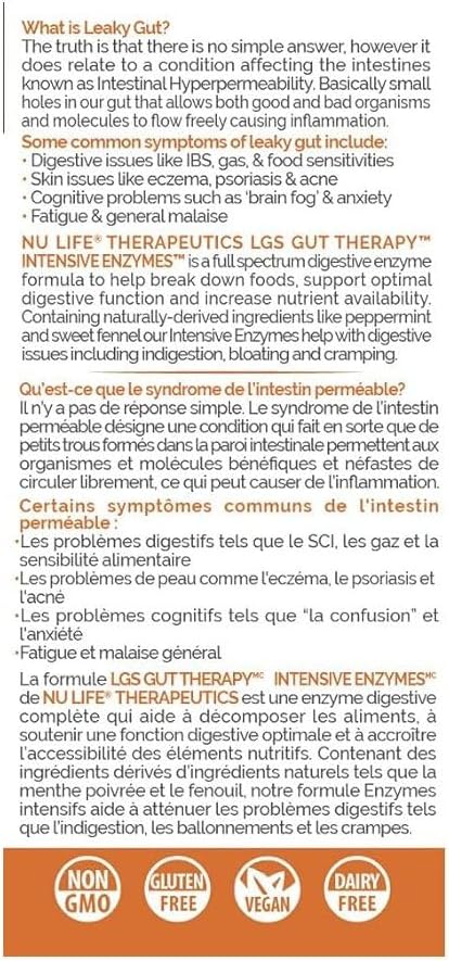 LGS Gut Therapy Opti-Zyme Fast Acting Full Spectrum Intensive Enzymes