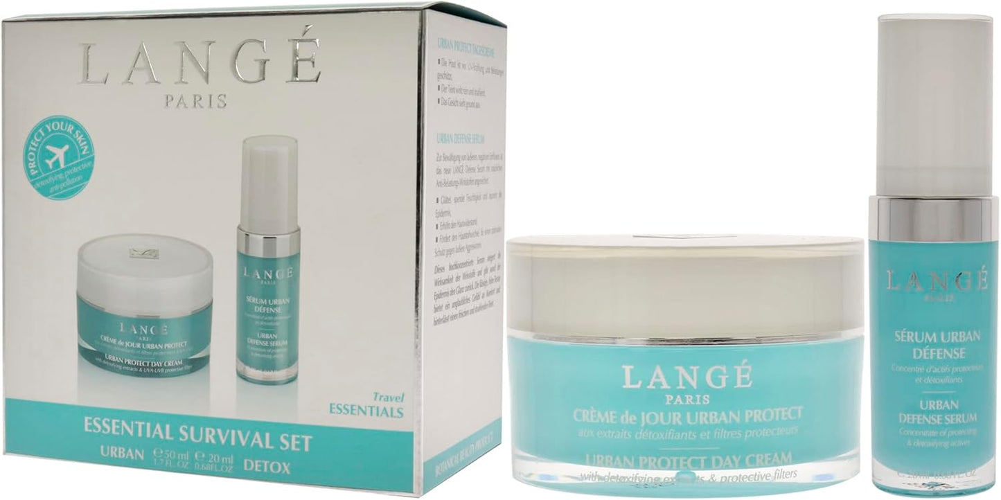 Lange Essential Survival Set 1.7oz Urban Protect Day Cream, 0.68oz Urban Defense Serum Unisex 2 Pc