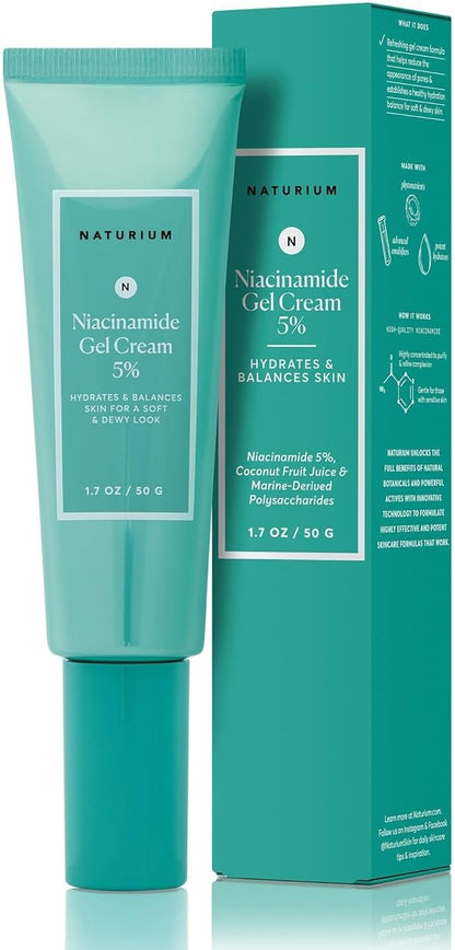 Naturium Niacinamide Gel Cream 5% | Face Moisturizer, For Healthier-Looking Dewy Skin | 1.7 OZ / 50 g