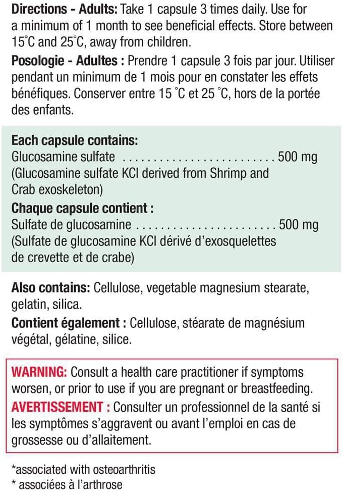 Jamieson 葡萄糖胺常规强度 500 毫克，360 粒胶囊和钙镁和维生素 D3