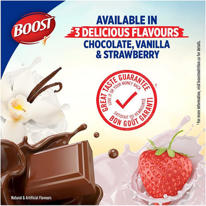 BOOST Original Meal Replacement Drink, Vanilla, 6x237ml, Case Pack of 4, Packaging May Vary & PLUS Complete Nutrition Drink, Chocolate, 6x237ml Bottles, Case Pack of 4, Packaging May Vary