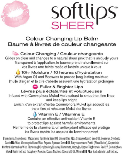 Softlips 透明變色潤唇膏（草莓、摩洛哥堅果油和蜂蠟）2g