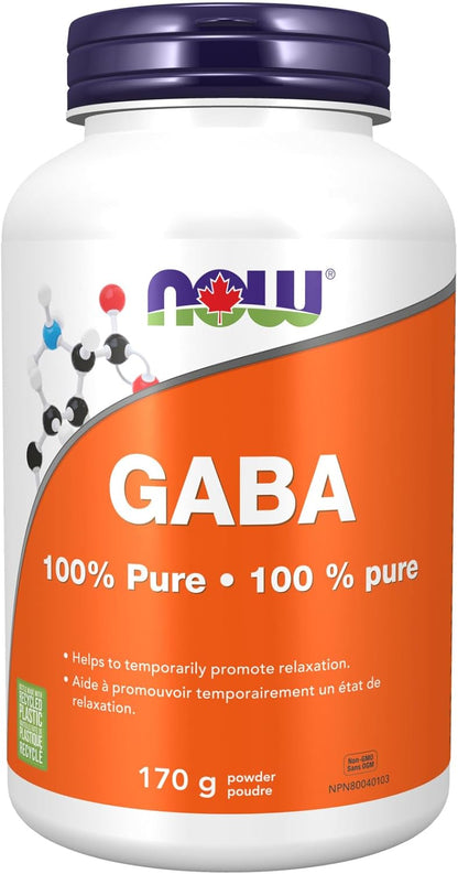 NOW Supplements，GABA（γ-氨基丁酸）粉，神經傳導物質支持，170克