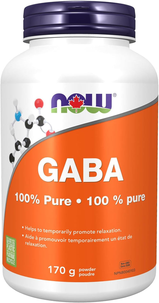 NOW Supplements，GABA（γ-氨基丁酸）粉，神經傳導物質支持，170克