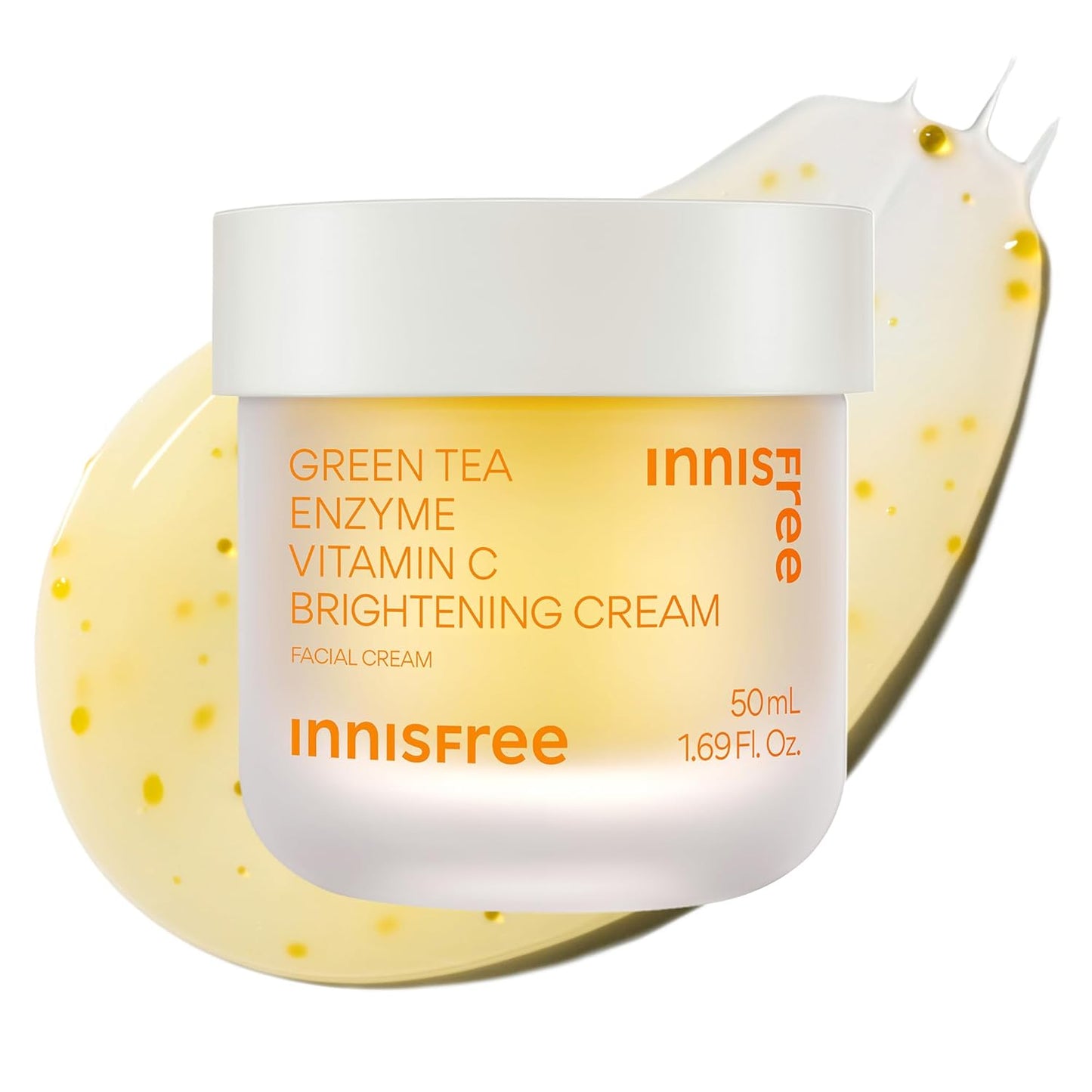 innisfree Green Tea Enzyme Vitamin C Brightening Cream, Korean Face Moisturizer for Dark Spots, Hydration & Radiant Skin