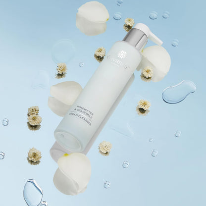 Olivanna Rosewater and Chamomile Cream Cleanser - Omega Rich Face Wash - Gentle and Hydrating without Stripping Essential Oils - 100 ml