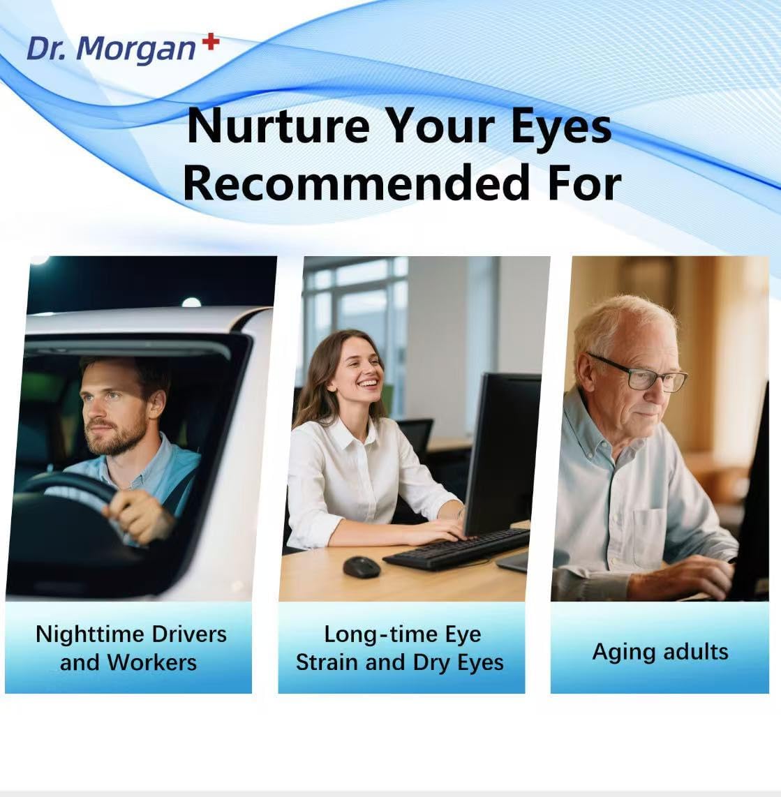 摩根博士 EYE BRIGHT 眼部補充劑，含越橘、葉黃素、玉米黃質和β-胡蘿蔔素 - 支持黃斑功能、夜視和抗氧化保護 - 60 粒膠囊