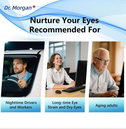摩根博士 EYE BRIGHT 眼部補充劑，含越橘、葉黃素、玉米黃質和β-胡蘿蔔素 - 支持黃斑功能、夜視和抗氧化保護 - 60 粒膠囊