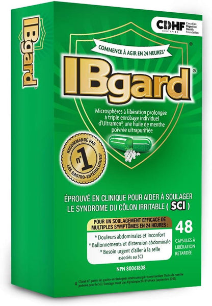 IBgard®，緩解腸躁症 (IBS) 症狀的天然保健產品，48 粒膠囊