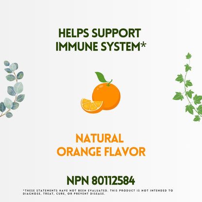 Herbion Naturals 免疫润喉糖，含锌、维生素 C 和紫锥菊，抗氧化剂来源，有助于维持和支持免疫系统，促进成人和 6 岁以上儿童的健康，25 粒，橙子味。