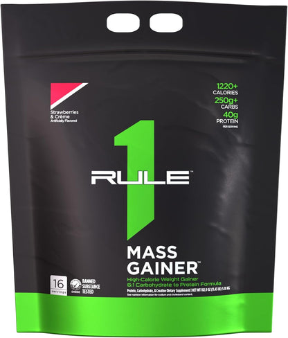 Rule 1 Mass Gainer 16 serv Strawberries & Crème 11.43 lbs