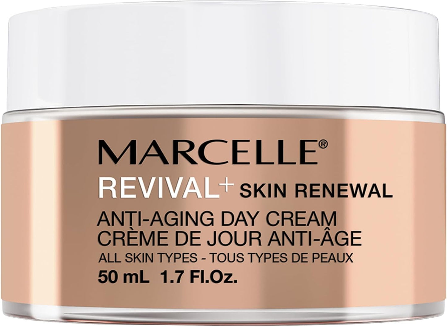 Marcelle Revival+ Skin Renewal Anti-Aging Day Cream, All Skin Types, 45+, Redensifying, Moisturizing & Smoothing, Cruelty-Free, Hypoallergenic, Paraben-Free, Fragrance-Free, Oil-Free, 50 mL