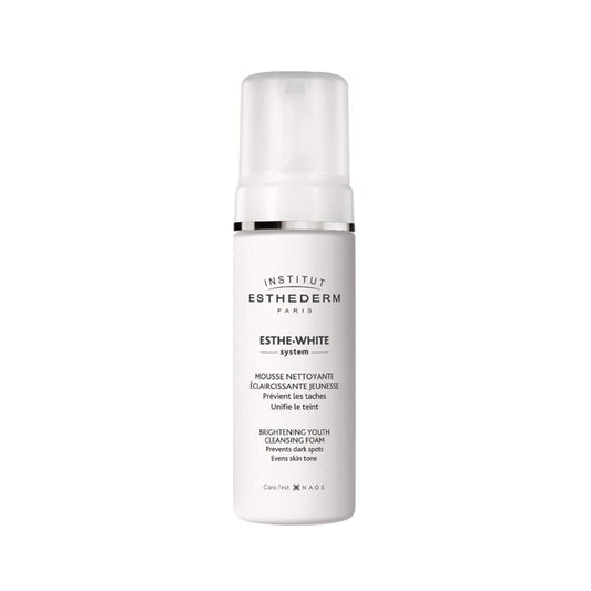 Institut Esthederm - Esthe-White Brightening Youth Cleansing Foam - Gentle Cleanser To Brighten Complexion, All Skins Types, 150 mL.