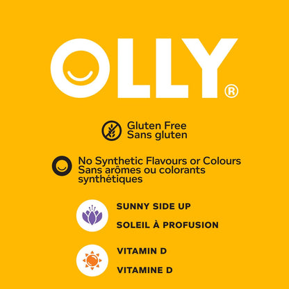 OLLY Hello Happy Gummy Worm 补充维生素 热带风味 混合维生素 D 和藏红花 30 天供应量 60 粒软糖