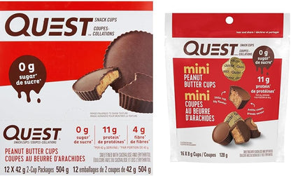 Quest Nutrition Peanut Butter Cups + Mini Peanut Butter Cups | High Protein, Low Carb, Low Sugar, Keto Friendly