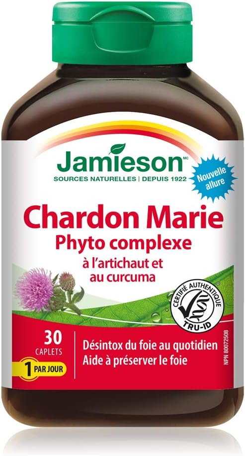 Jamieson Herbal Complex Milk Thistle (Daily Liver Detox), 30 Count (Pack of 1) & Apple Cider Vinegar 1,000 mg Plus Chromium - Gluten-Free