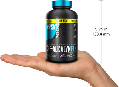 EFX Sports Kre-Alkalyn | PH 值校正肌酸一水合物 | 多项专利配方，增强力量，锻炼肌肉，提升运动表现，不腹胀，不积水 - 192 粒胶囊