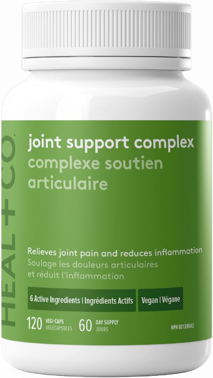 HEAL + CO. 关节支持复合物，含 6 种天然活性成分 - 缓解关节疼痛、减少炎症、支持活动能力，120 粒素食胶囊