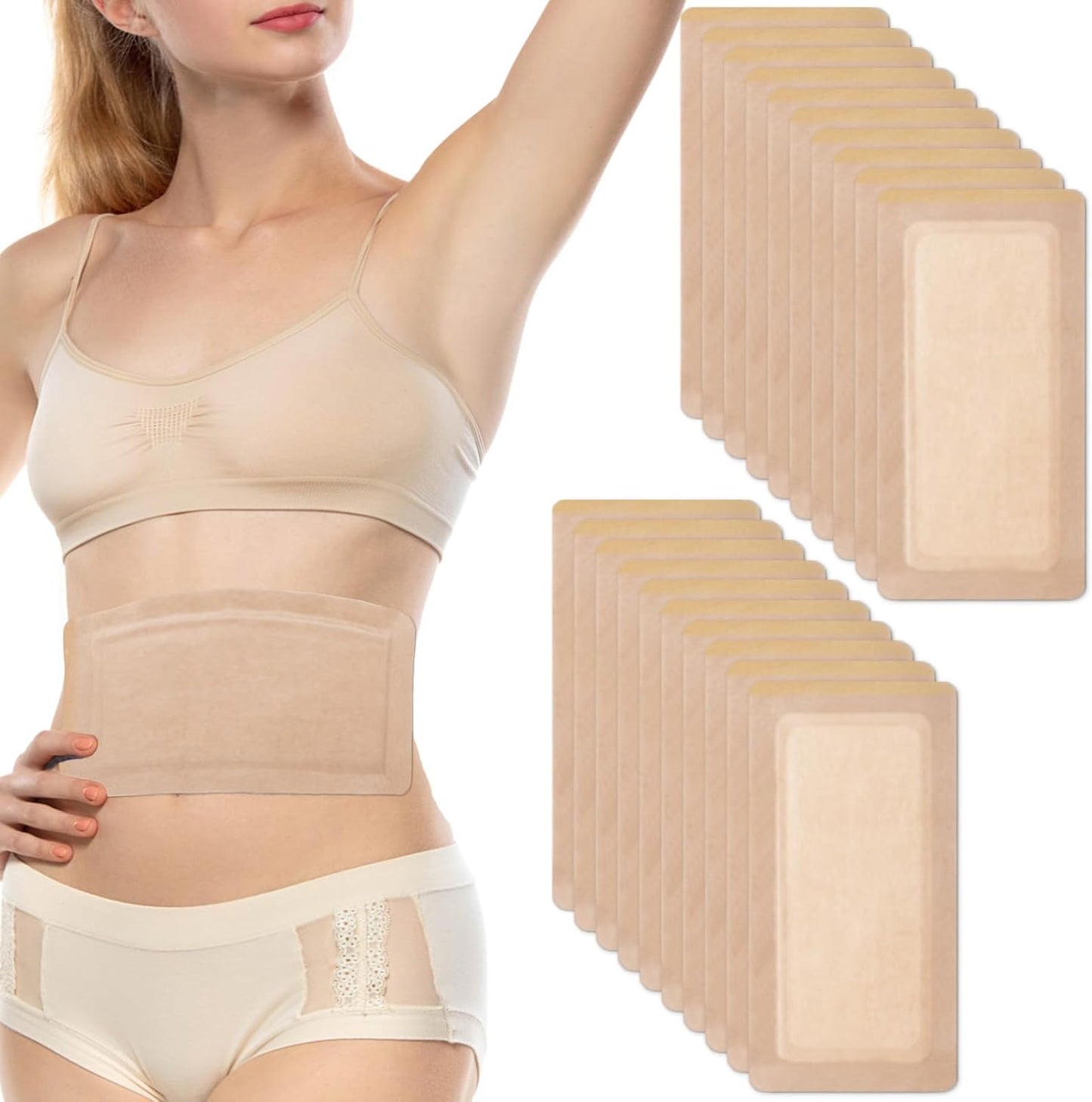 STFOCE 20pcs Castor Oil Pack Wrap, Large Castor Oil Pack Self-Adhesive, 11.8"x6.3", No Leakage, No Wash, Disposable