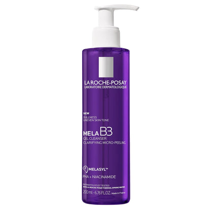La Roche-Posay Purifying Face Wash, Mela B3 Anti-Aging Micro-Peeling Facial Cleanser with Melasyl & Niacinamide, Purifies & Cleanses Skin without Drying. Dermatologist Recommended, 200mL