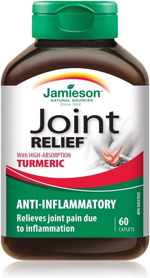 Jamieson 關節緩解抗發炎藥，含 500 毫克高吸收薑黃